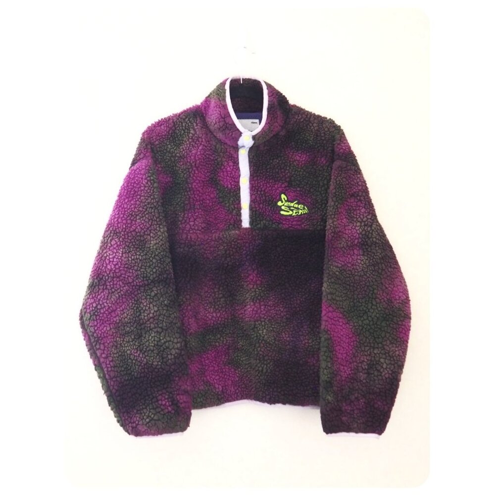 Sundae School Deep Pile Tie-Dye Fleece Jacket sz M